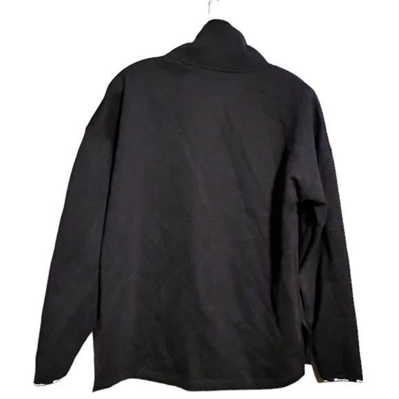 Champion Pullover Black Sweatshirt with Zipper at Neck - Picture 5 of 7